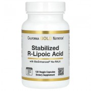 California Gold Nutrition, стабілізована R-ліпоєва кислота з Na-RALA Bio-Enhanced® і біотином, 120 вегетаріанських капсул